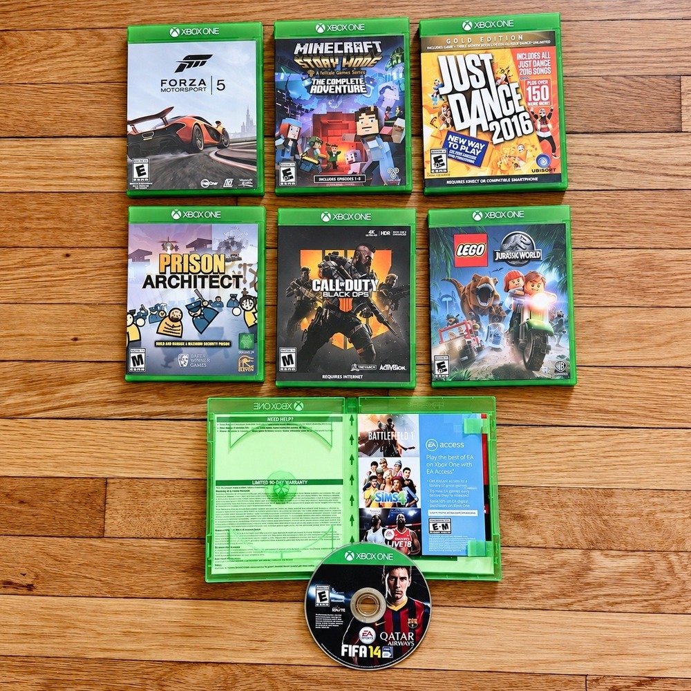 Xbox One Game Lot Forza 5 Minecraft Story Mode Just Dance 2016 & More, 7 Games